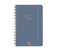 Finocam Andrea Agenda en cuir ouvert 2026 1 jour par page janvier 2026 à décembre 2026 (12 mois) Noir espagnol