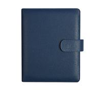 Finocam Andrea Agenda semainier vertical en cuir ouvert 2026 de janvier 2026 à décembre 2026 (12 mois) Bleu portugais