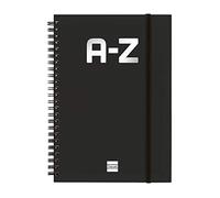 Finocam - Répertoire à double spirale fermé par un élastique | 48 pages | Répertoire A5 Reliure à double spirale - couleur Noir