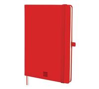 Finocam - Cahier Nexo Couverture Rigide Ligné Rouge | Cahier A5 à Feuilles Microperforées | Pochette et Passant pour stylo | 72 Feuilles, Idéal pour Écrire Prendre des Notes