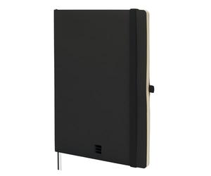 Finocam - Cahier Nexo Couverture Souple Ligné Noir | Grand Cahier à Feuilles Microperforées | Pochette et Passant pour stylo | 72 Feuilles, Idéal pour Écrire