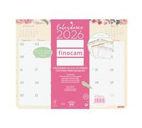 Finocam - Calendrier aimanté Mois Vista Janvier - Décembre 2026 (12 mois) | Calendrier magnétique réfrigérateur | Planificateur mensuel Design - Portugais