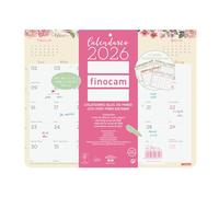 Finocam - Calendrier aimanté Mois Vista Janvier - Décembre 2026 (12 mois) | Calendrier magnétique réfrigérateur | Planificateur mensuel Design - Espagnol