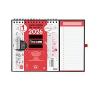 Finocam - Calendrier aimanté Mois vue janvier - décembre 2026 (12 mois) | Calendrier magnétique réfrigérateur | Planificateur mensuel neutre - espagnol