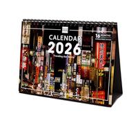 Finocam - Calendrier de bureau 2026 1 Mois par page Janvier - Décembre 2026 + Sept.-Déc. 2025 (4 mois) réduits | Calendrier 2026 | Images Traveling - International