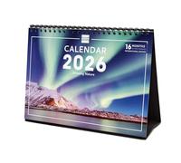 Finocam - Calendrier de bureau 2026 1 Mois par page Janvier - Décembre 2026 + Sept.-Déc. 2025 (4 mois) réduits | Calendrier 2026 | Images Nature - International