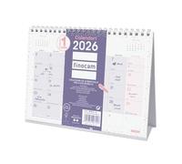 Finocam - Calendrier de bureau 2026 avec vue janvier - décembre (12 mois) | Calendrier 2026 | Planificateur mensuel Trendy Chic Violet - Catalan