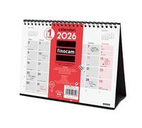 Finocam - Calendrier de bureau 2026 avec vue janvier - décembre 2026 (12 mois) | Calendrier 2026 | Planificateur mensuel neutre catalan