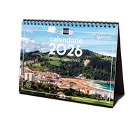 Finocam - Calendrier de bureau 2026 mois vue janvier - décembre 2026 + sept. - Déc. 2025 (4 mois) réduits | Calendrier 2026 | Images de villages de charme - Espagnol