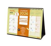 Finocam - Calendrier de bureau 2026 mois vue janvier - décembre 2026 + septembre 2025 (4 mois) réduits | Calendrier 2026 | Planning mensuel Grafik Catalan