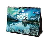 Finocam - Calendrier de bureau 2026 mois vue janvier - décembre 2026 + sept. - Déc. 2025 (4 mois) réduits | Calendrier 2026 | Images Nature - Espagnol