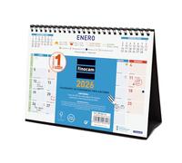 Finocam - Calendrier de bureau à écrire 2026 mois vue janvier - décembre (12 mois) | Calendrier 2026 à noter | Planificateur mensuel couleur - espagnol