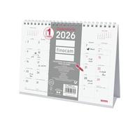 Finocam - Calendrier de bureau à écrire 2026 Mois Vue Janvier - Décembre 2026 (12 mois) | Calendrier 2026 à noter | Planificateur mensuel Chic - Blanc - Espagnol