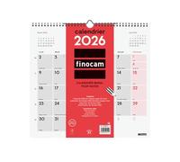 Finocam - Calendrier mural 2026 1 Mois par page Janvier - Décembre 2026 (12 mois) | Calendrier 2026 pour noter | Planificateur mensuel Neutre - Français