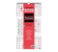 Finocam - Calendrier mural 2026 3 mois avec vue janvier - décembre 2026 (12 mois) | Calendrier 2026 à noter | Planificateur mensuel neutre - catalan