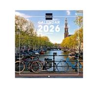 Finocam - Calendrier mural 2026 30 x 30 cm 1 Mois par page Janvier - Décembre 2026 + Sept.-Déc. 2025 (4 mois) réduits | Calendrier 2026 | Images Amsterdam - International