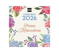 Finocam - Calendrier mural 2026 30 x 30 cm avec vue mois janvier - décembre 2026 + sept. - Déc. 2025 (4 mois) réduits | Calendrier 2026 | Images phrases motivantes - Catalan