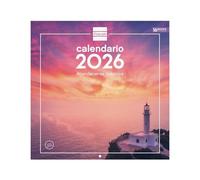 Finocam - Calendrier mural 2026 30 x 30 cm avec vue mois janvier - décembre 2026 + sept. - Déc. 2025 (4 mois) réduits | Calendrier 2026 | Images Couchers de soleil magiques - Espagnol