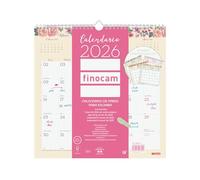 Finocam - Calendrier mural 2026 mois vue janvier - décembre 2026 (12 mois) | Calendrier 2026 à noter | Planificateur mensuel Design - Espagnol