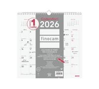 Finocam - Calendrier mural 2026 mois vue janvier - décembre 2026 (12 mois) | Calendrier 2026 à noter | Planificateur mensuel ChicBlanco - catalan