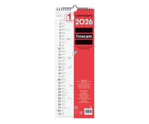 Finocam - Calendrier mural 2026 mois vue janvier - décembre 2026 (12 mois) | Calendrier 2026 à noter | Planificateur mensuel neutre - espagnol