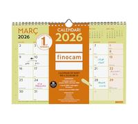 Finocam - Calendrier mural 2026 mois vue janvier - décembre 2026 + septembre 2025 (4 mois) réduits | Calendrier 2026 | Planning mensuel Grafik Catalan