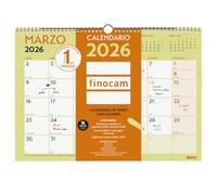 Finocam - Calendrier mural 2026 mois vue janvier - décembre 2026 + septembre 2025 (4 mois) réduits | Calendrier 2026 | Planning mensuel Grafik - Espagnol