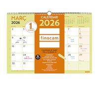 Finocam - Calendrier mural 2026 mois vue janvier - décembre 2026 + septembre 2025 (4 mois) réduits | Calendrier 2026 | Planning mensuel Grafik Catalan