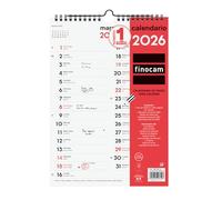 Finocam - Calendrier mural 2026 pour écrire deux colonnes avec vue janvier - décembre (12 mois) | Calendrier 2026 à noter | Planificateur mensuel neutre - espagnol