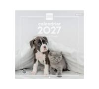 Finocam Calendrier Mural 30x30 à Remplir 2027 | Photos Chiens et chats · Langue : Français - Calendrier mensuel - Planning et Organisation