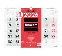Finocam - Calendrier mural grands chiffres 2026 avec vue janvier - décembre 2026 (12 mois) | Calendrier 2026 | Planificateur mensuel neutre catalan