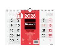 Finocam - Calendrier mural grands chiffres 2026 avec vue janvier - décembre 2026 (12 mois) | Calendrier 2026 | Planificateur mensuel neutre catalan