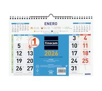 Finocam - Calendrier mural grands chiffres 2026 avec vue janvier - décembre 2026 (12 mois) | Calendrier 2026 | Planificateur mensuel couleur - espagnol