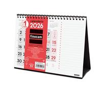 Finocam - Calendrier mural grands chiffres 2026 et notes vues mois janvier - décembre 2026 (12 mois) | Calendrier 2026 | Planning mensuel neutre - espagnol