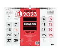 Finocam - Calendrier mural neutre 2023 avec grands chiffres janvier 2023 - décembre 2023 (12 mois) catalan