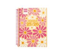 Finocam Diva Agenda 2025/2026 Vue horizontale hebdomadaire Septembre 2025 à juin 2026 (année scolaire) + juillet et août résumés Spring espagnol