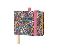 Finocam Flora Agenda 2026 avec vue verticale hebdomadaire de janvier à décembre (12 mois) avec élastique et 3 bandes pointues, couverture rigide au design minimal