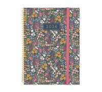 Finocam Flora Agenda à spirale 2026 avec vue hebdomadaire horizontal de janvier à décembre (12 mois) Couverture en polypropylène à spirale Design Collection Flora