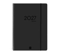 Finocam Ikon Agenda 16 mois 2026 2027 | Vue hebdomadaire verticale · Septembre 2026 - Décembre 2027 | Noir · International - Agenda Semainier