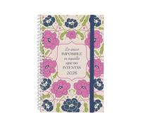 Finocam Impossible Agenda à spirale 2026 avec vue hebdomadaire horizontale de janvier à décembre 12 mois Couverture en polypropylène Motif Collection Impossible