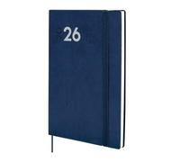 Finocam Mara Agenda 2026 avec vue hebdomadaire verticale | janvier à décembre (12 mois) | Agenda annuel 2026 avec élastique et bande à pointillés | Couverture souple Mara - Bleu