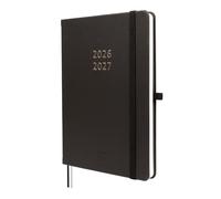 Finocam Mínimal Agenda 18 mois 2026 2027 | Vue hebdomadaire horizontale · Juillet 2026 - Décembre 2027 | Noir · International - Agenda Semainier