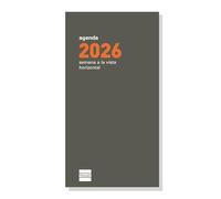 Finocam Recharge agenda 2026 semainier horizontal de janvier à décembre (12 mois) | Recharge annuelle plate P499 avec notes, téléphones et calendriers
