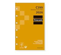 Finocam Recharge annuelle classique 2026 Vue horizontale hebdomadaire janvier 2026 à décembre 2026 (12 mois) espagnol