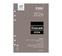 Finocam Recharge annuelle Open 2026 1 jour par page janvier 2026 à décembre 2026 (12 mois) espagnol