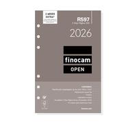 Finocam Recharge annuelle Open 2026 2 jours par page janvier 2026 à décembre 2026 (12 mois) espagnol