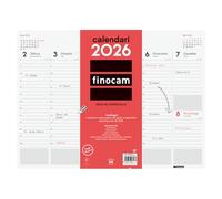 Finocam Sous-main semainier 2026 Vue verticale janvier 2026 à décembre 2026 (12 mois) neutre catalan