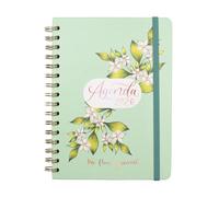 Finocam The Flower Journal Agenda annuel 2026 avec élastique et double couverture rigide Vert