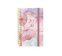Finocam Trendy Design Collection - Agenda annuel 2026 à spirale 2026 avec couverture en polypropylène Trendy Design Collection - Goldy - Catalan
