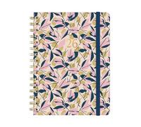 Finocam Trendy You Agenda à spirale 2026 semainier horizontal de janvier à décembre (12 mois) avec élastique et couverture rigide à spirale Trendy You Feuilles en catalan